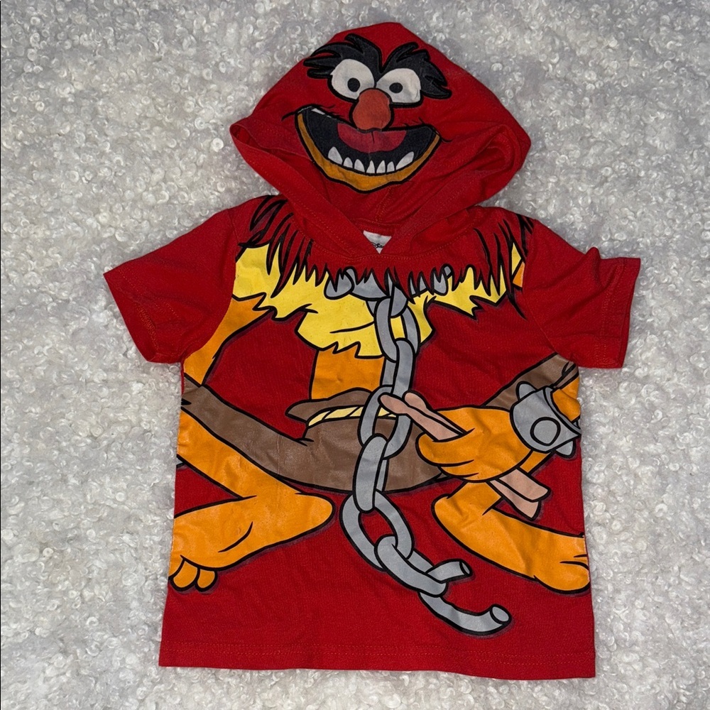 ❤️4T Vintag Disney Animal Muppets Red Graphic Kids Hoodie T-Shirt